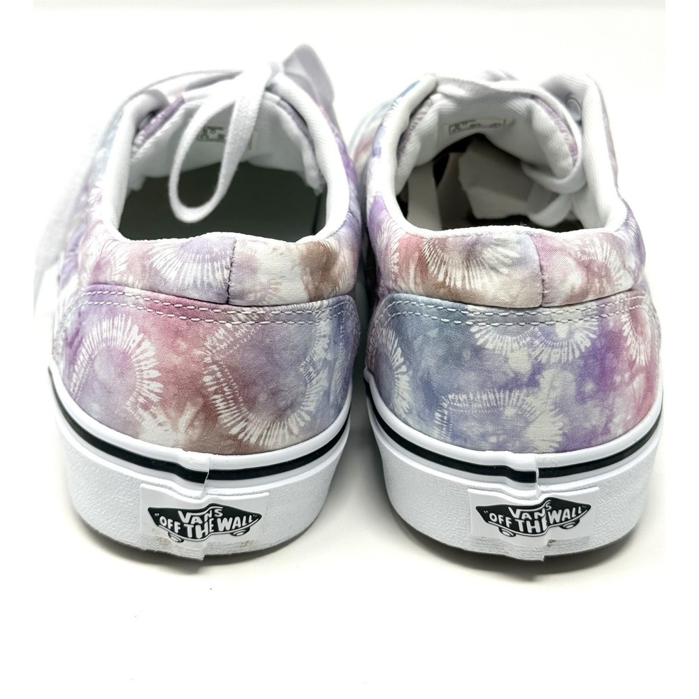 Vans Doheny Multicolor Pink & Blue Tie Dye Heart White Skate Shoes Womens Size 8 - Picture 4 of 11